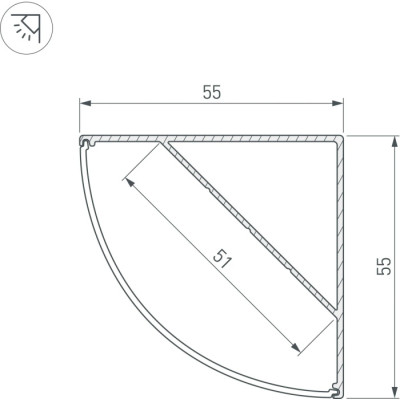 Профиль для светодиодной ленты SL-KANT 044578