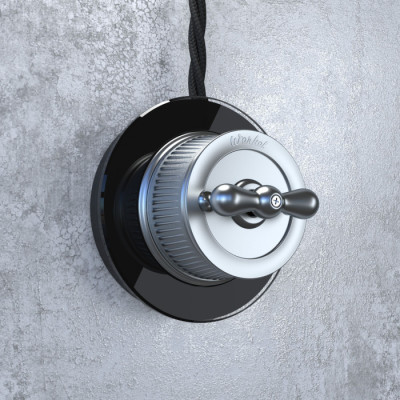 Выключатель Накладные ретро механизмы Ретро матовый хром WL19-01-05