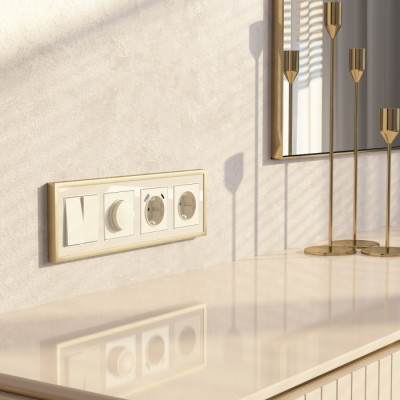 Рамка Baguette айвори/латунь W0042851