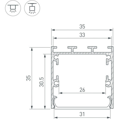 Профиль для светодиодной ленты LINE-S 041825