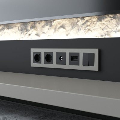 Рамка Slab дымчатый софт W0052917