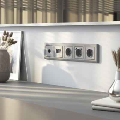 Рамка Stark серебряный матовый W0051865