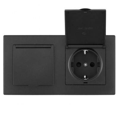 Розетка SET06-2 SET06-2-41-1x2 black