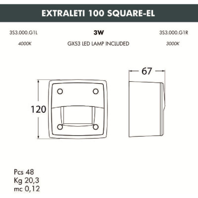 Подсветка для лестниц и ступеней Leti 3S3.000.000.WYG1L