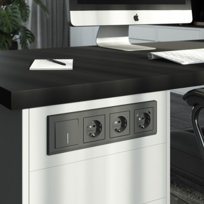 Выключатель Встраиваемые механизмы графит матовый W1112164